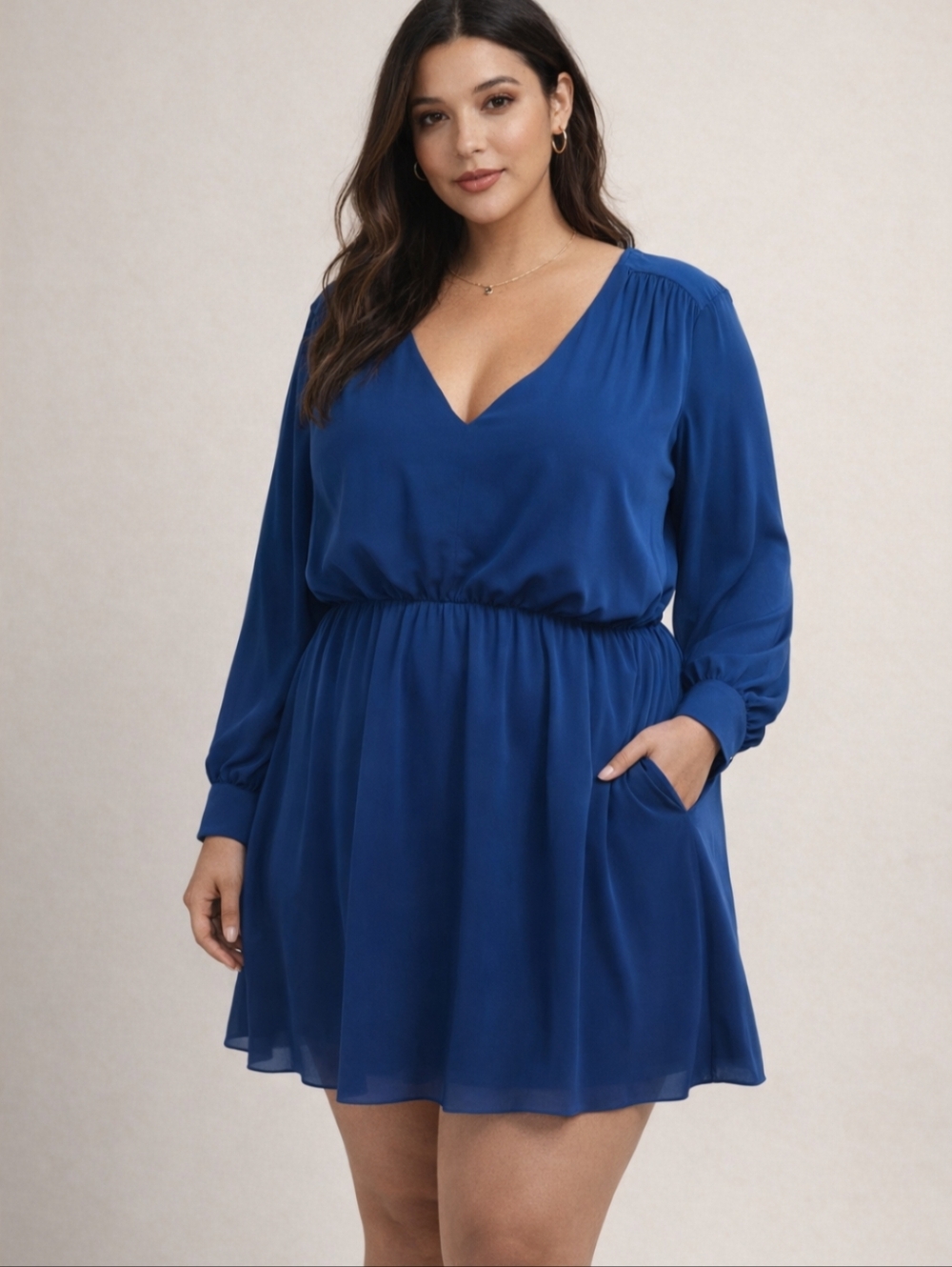 H&M Royal Blue Long Sleeve Dress